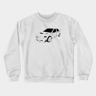 FF Lancer Evo VI Black Outline Crewneck Sweatshirt